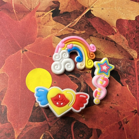 5for$10 Cute Rainbow, Heart, Magic Wand Croc Charms Croc Shoe Accessories NWOT - Picture 4 of 4